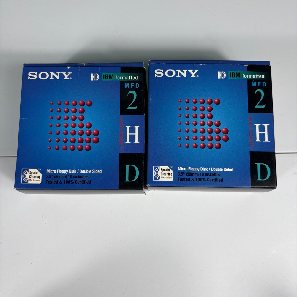 Vintage Sony 3.5 Floppy Disks Lot IBM Formatted DS‎ HD New Old Stock